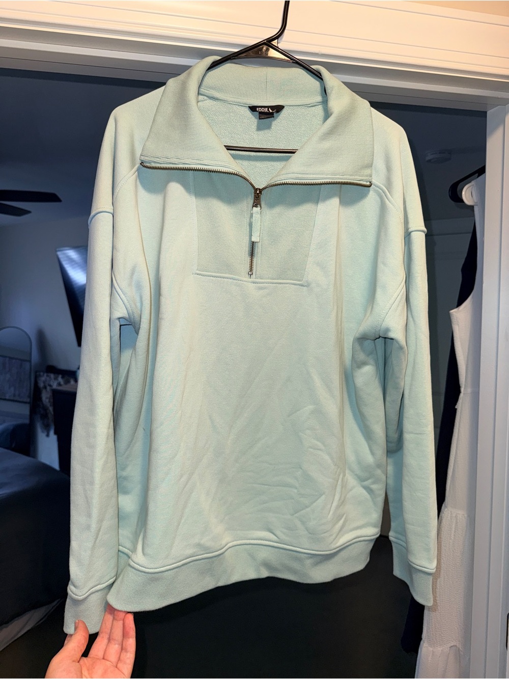 Eddie Bauer Mint Green Half-Zip Pullover Sweater